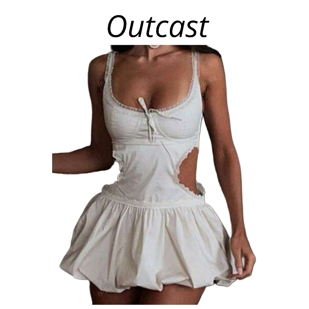 Women's White Cutout Mini Dress